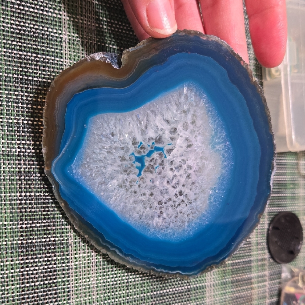 Blue Agate Slice Home Art Decor